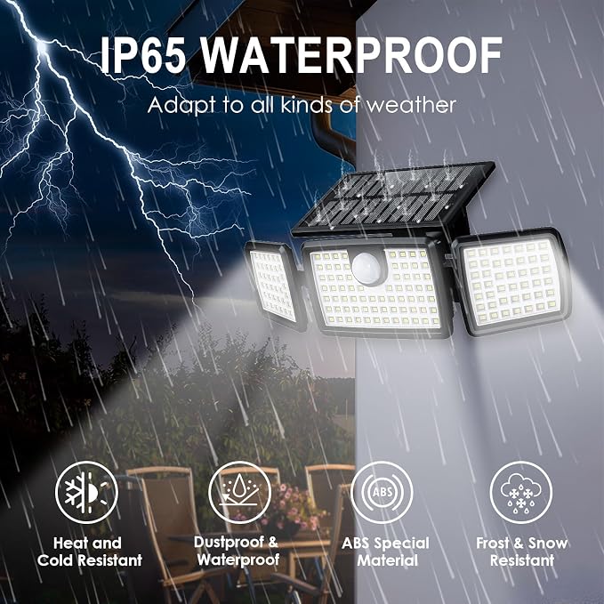 MIHANI Solar Lights Outdoor, Solar Motion Deck Lights Outdoor for Deck with High Brightness, Larger Built-in Tempered Glass Solar Panel, Sensitive PIR Motion Inductor (Non-Remote,1 Pack)