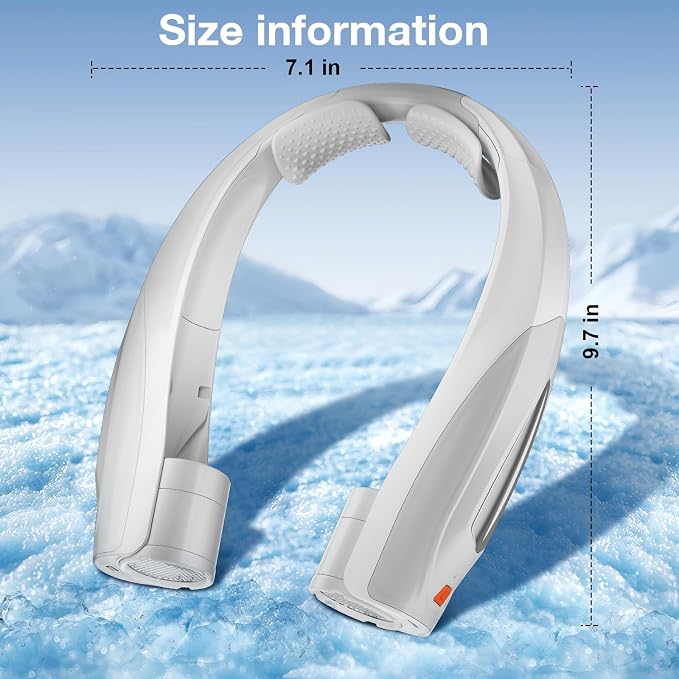 Hionly AI Neck Fan, 6 Speeds Adjustable Portable Personal Fan Rechargeable, 6000 mAh Battery Faster Cooling Wearable, Ultra Quiet for Home, Office, Travel, Outdoor