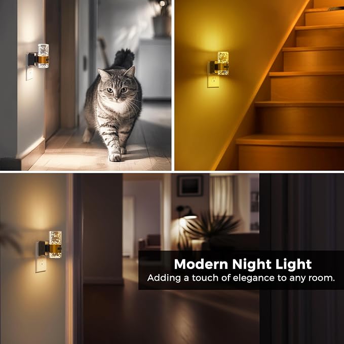 L LOHAS LED Motion Sensor Night Light, 2 Pack Bubble Night Light | 3CCT Color Temperature Change Night Lights Plug into Wall, Dimmable Nightlights, Dusk to Dawn Sensor, Rooms Bathroom Hallway