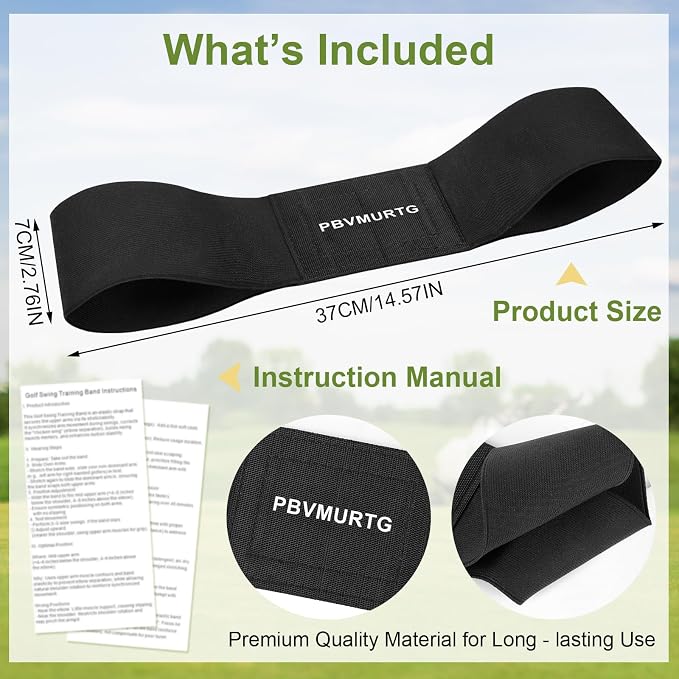 Golf Swing Training Aid with Instructions for use，Swing Correcting Arm Band Without unpleasant Smell，Golf Swing Band not Easily Sliding Down the arms. Swing Easy, Golf Arm Band Training Aid.