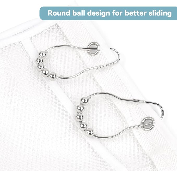 yuntop Shower Organizer, 23.6x13 inch Mesh Shower Caddy with 4 Metal Loop Hook, 6 Pockets Hanging Organizer to Hold Shampoo, Soap, Loofah (1 Pack)