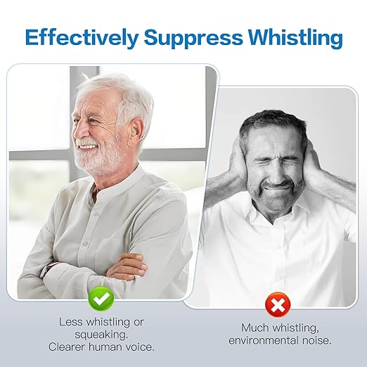 Hearing Aids for Seniors Rechargeable with Noise Cancelling - Invisible In-Ear Amplifiers for Crystal Clear Sound, Portable Charging Case & 20Hr Battery, Comfort Fit for TV, Conversations & Outdoors