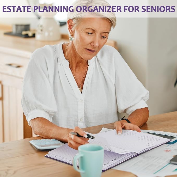End of Life Planner, Guided Estate Planning Organizer with Tabs, Last Wish, Will Preparation, Funeral Planning, Final Arrangements Notebook for Beneficiary, in Case of Death Organizer 7.5"X9”-Purple
