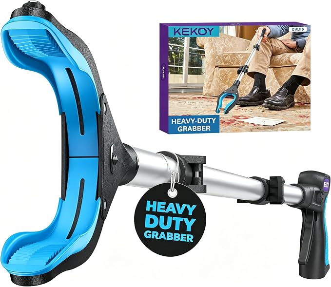 KEKOY Grabber Reacher Tool Heavy Duty, 32 Inch Foldable Grabber for Seniors | Reacher Grabber Pickup Tool, 8.5LB Load Capacity, Reinforced Aluminum Shaft, 4" Wide Claw, 360° Rotating Jaw, Magnetic Tip