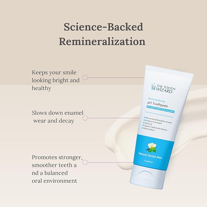 pH Balancing Toothpaste | Natural Vanilla Mint Flavor | Fluoride-Free | SLS-Free | Gentle Whitening | Supports Healthy Oral Microbiome | 3 Pack