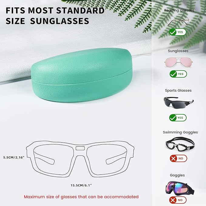 molshine Hard Shell Sunglasses Case,Classic Large Glasses Case for Sunglass,Eyeglasses with Cleaning Cloth,Pouch