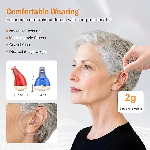 Flaygo Rechargeable Hearing Aid for Seniors with 16-Channel Digital Chips Intelligent Noise Cancellation for Clear Sound Super-Mini Invisible Design Comfort Fit in Ear Canal & 7-Day Ultra Standby(Not Hearing amplifiers)