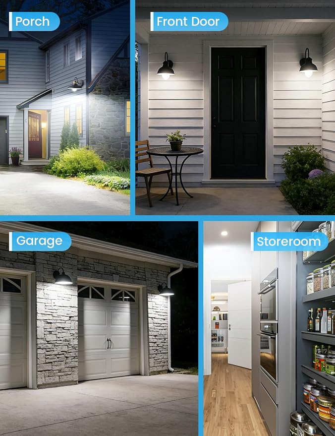 Motion Sensor Light Bulbs 13W (100W Equivalent), 3 Pack A19 E26 Motion Activated Dusk to Dawn LED Bulb, 5000K Daylight Security Light for Indoor Outdoor, Infrared Detector for Garage Porch Stairs