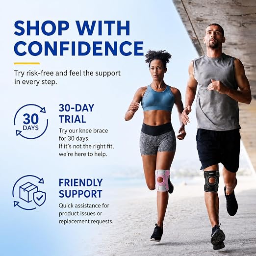 CAMBIVO ELITE Knee Brace with Side Stabilizers & Open Patella Gel Pad — Adjustable Support for Meniscus, Arthritis, ACL, MCL Recovery, Knee Support for Men and Women - Please Check Size Chart