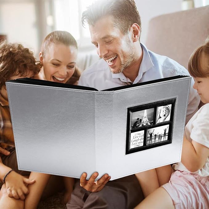 Ywlake Photo Album 4x6 600 Pockets Photos, Extra Large Capacity Family Wedding Picture Albums Holds 600 Horizontal and Vertical Photos Silver