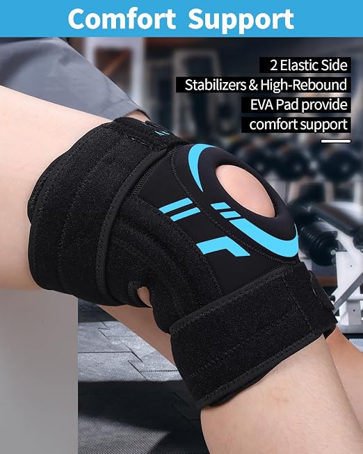 ABYON Knee Brace Men & Women – Adjustable Knee Support for Meniscus Tear, ACL, MCL & Arthritis – Neoprene Patella Stability Wrap with Dual Side Spring Stabilizers & Patella Gel Pad for Pain Relief & Injury Recovery – See How to Size Video Before Ordering