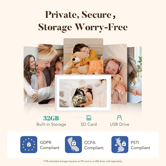 Pexar by Lexar WiFi Digital Picture Frame 11″ | Yahoo Tech Best Tested Frame 2026 | 2K Resolution Ultimate Clarity, Anti-Glare Touch Stunning Screen for Gifting, Share Photos/Videos via APP, Sand