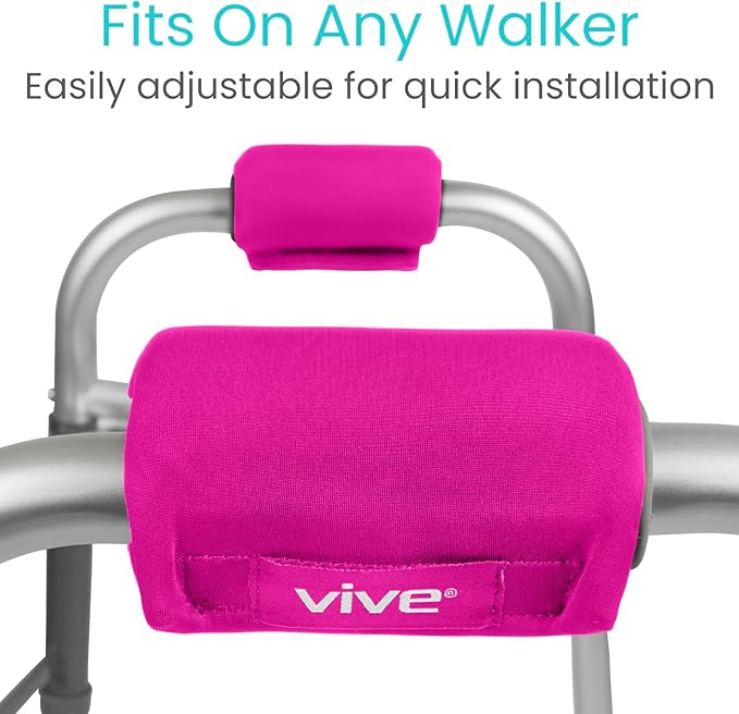 Vive Walker Handle Cushions - Padded Hand Covers - Soft Cushion Padding Medical for Folding Rolling Wheelchair, Rollator Handle, Senior, Elderly Grippers - Crutch Handle Pad Grips - Mobility Aid