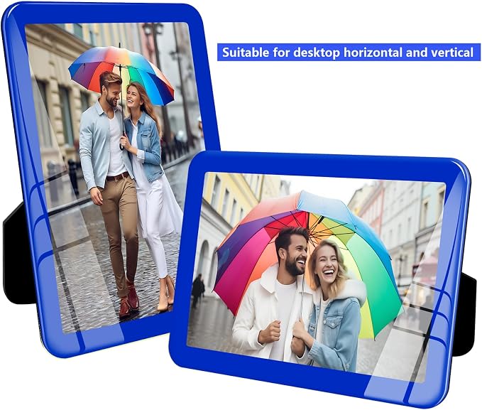 Bluesun 4x6 Picture Frame Blue,Vertical & Horizontal Wall & Tabletop | 4×6 Blue Photo Frame with Tempered Glass & Rounded Corners, 6x4 Frames for Home, Living Room Bedroom Hallway Office