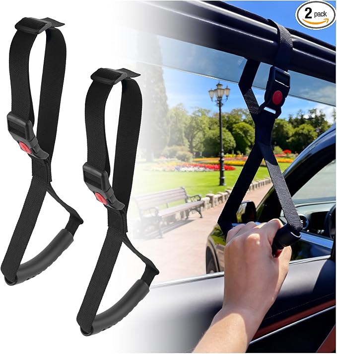 2PCS Car Door Handle for Elderly,Adjustable & Portable Car Handle Assist for Elderly/Pregnant/Disabled,Universal Auto Cane Cars Grab Handles Cars Accessories for SUV Truck