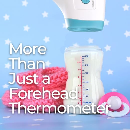 MOBI No Touch Forehead Thermometer for Baby, Kids & Adults, Fast 1-Second Digital Infrared Thermometer, Fever Indicator, Silent Mode, Touchless with Object & Room Mode