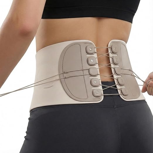 Adjustable Lumbar Support Back Brace with Dual Pulley System – Posture and Spine Support,Pelvic & Hip Support,Lower Back Belt for Daily Support, Sitting, Standing, Work & Light Lifting – Unisex，28"-48"