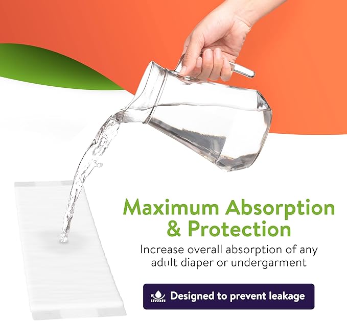 Inspire Incontinence Booster Pads Super Absorbent Extra Long | Pad Liner Women and Men | Inserts for Adult Diapers 5+ Cups Absorbency 36 Count Money Back Leak Free Guarantee!