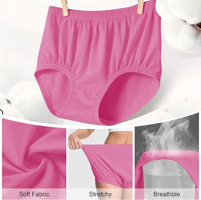 Womens Waterproof Incontinence Pants Leakproof Adult Diaper Covers Plastic Rubber Underwear Alternative(Pink，XL)