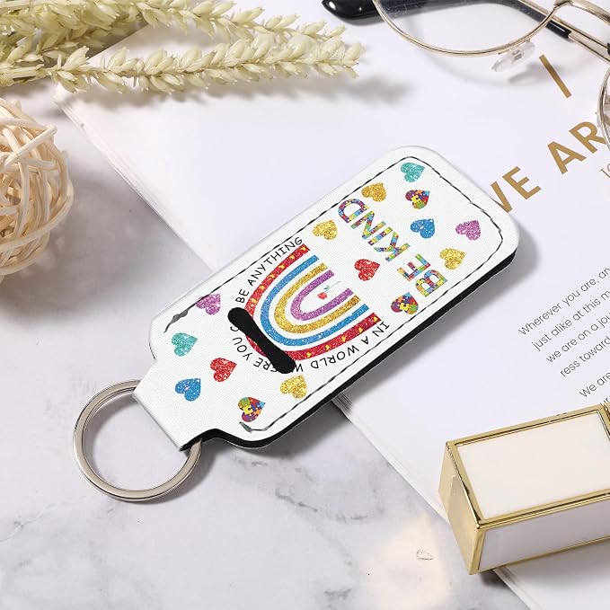 Cute Chapstick Holder Keychain,Lipstick Neoprene Clip-on Lip Balm Holder for Woman