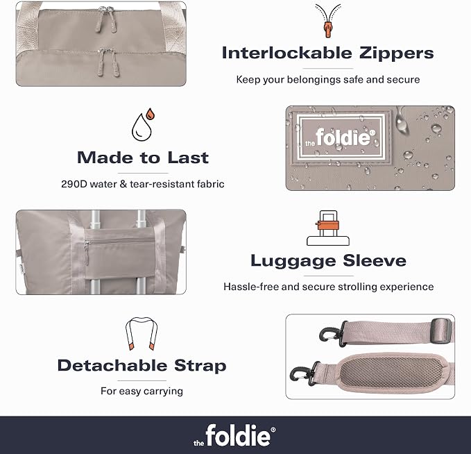 The Foldie Foldable Travel Bag for Women - 40L Weekender Bag with Multiple Pockets - Carry On Expendable Travel Bag