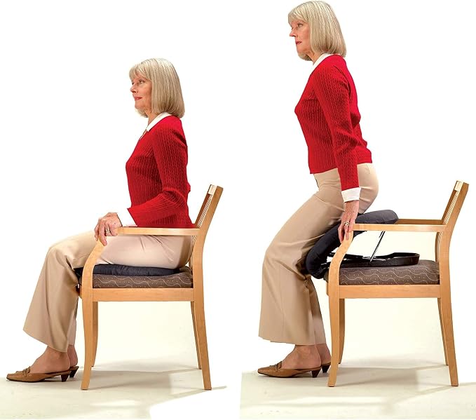 Carex Upeasy Seat Assist Plus - Portable Self-Powered Lifting Seat Cushion for Chairs, 70% Weight Support up to 340 lbs. - Lift Assist for Seniors and Mobility Support