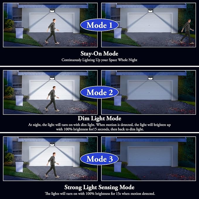 Solar Outdoor Lights, 12-Pack Super Bright 178 LEDs Motion Sensor Wall Light with 270° Wide Angle & 3 Modes, Waterproof Solar Powered Security Light for Patio Garden Garage Front Door