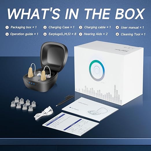 Hearing Aids for Seniors Rechargeable – OTC Hearing Devices with Noise Cancelling, Easy to Use, Comfortable & Lightweight Design for Clear Daily Hearing