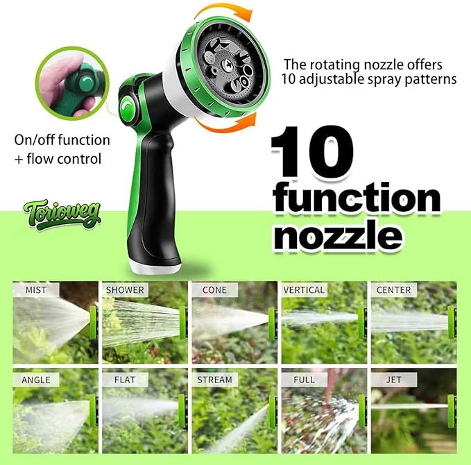Garden Hose 75 FT-Triple-layer pipe, Heavy Duty Water Hose with solid Aluminum Fittings, Ultra-Lightweight and Flexible, Abrasion-Resistant, Rust-Resistant,Watering and Cleaning for Outdoor