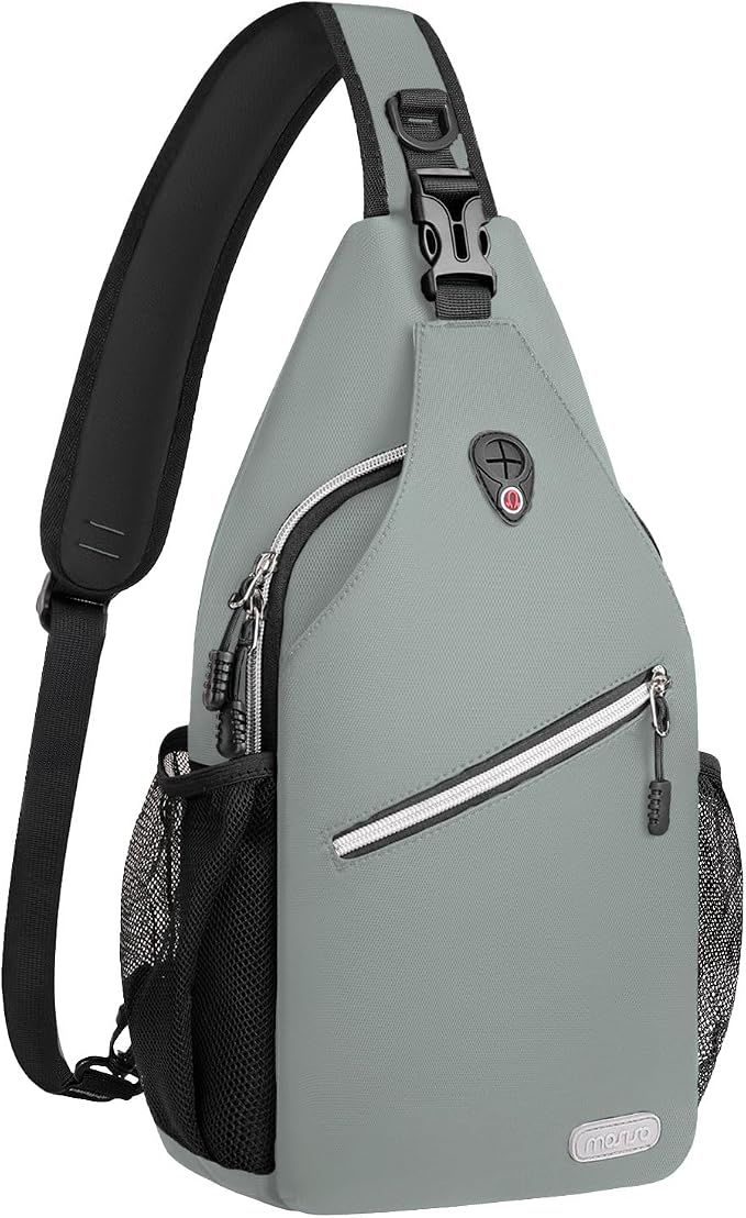 MOSISO Small Sling Bag for Men, Crossbody Shoulder Chest Daypack Bag | Sling Backpack for Casual Travel Hiking