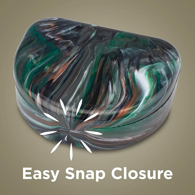 Practicon Marble Retainer Cases, Orthodontic Aligner Case, Mouth Guard Holder (3 Pack) (Camo)