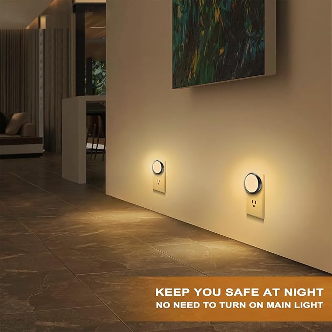 Night Light, Night Lights Plug into Wall, 2-Pack, LED Nightlight with Dusk to Dawn Sensor, Soft White 3000K, Bright Nightlights Plug in for Kids Room, Bathroom, Hallway, Bedroom, Non-Dimmable