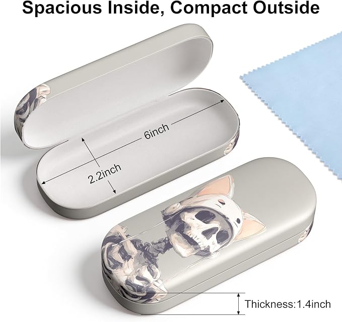 Hard Shell Leather Sunglasses Case,Classic Fashionable Cute Large Glasses Case for Women Men,Sunglass Eyeglasses