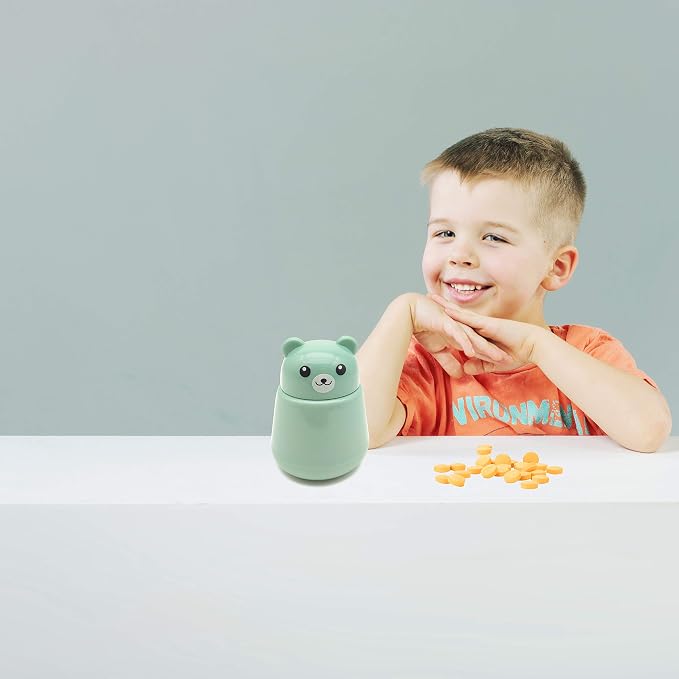CoaGu Bear Pill Crusher & Splitter Kit - BPA-Free Combo for Pills/Tablets, FDA-Compliant Fine Powder, Nursing Home & Travel