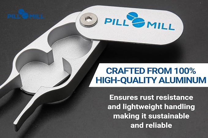 Pill Cutter Splitter for Small and Tiny Pills by Pill Mill - Featuring a Durable Metal Blade That Will Never Dull, Pill-Splitter with Centering Device, Cortador de Pastillas Para Medicina, Pill-Slicer