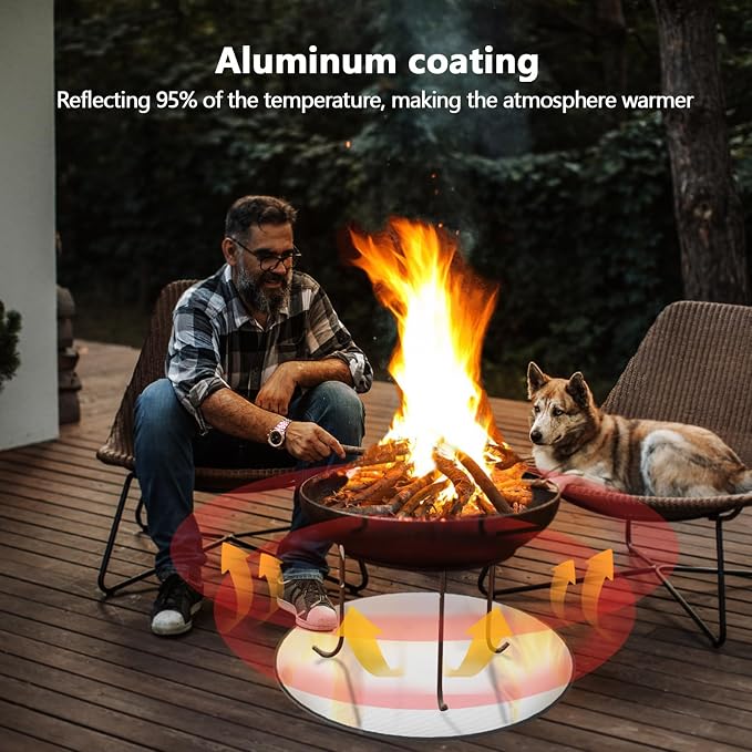 UBeesize 38" Grill Mat for Outdoor Grill, 3in1 Under Grill Mat, Fire Pit Mat & Fire Blanket, Waterproof, Oil Resistant, Reusable, Heat Resistant Up to 2000°F, Used for Fireplace and Outdoor.