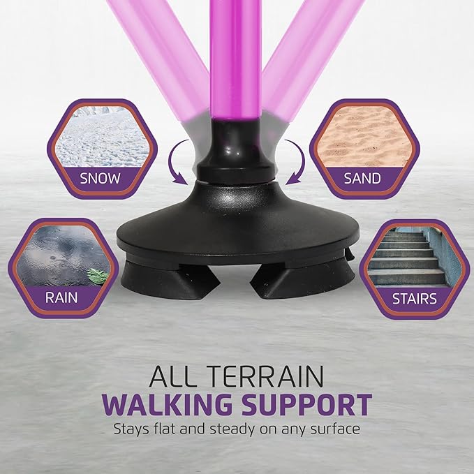 Allay Walking Cane for Men & Women - Foldable, Adjustable, Collapsible Walking Canes for Seniors Balance, Free Standing, Pivot Tip, Heavy Duty, with Travel Bag | Walking Sticks for Seniors & Adults