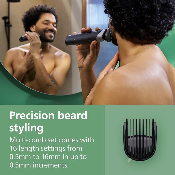 Philips Norelco All-in-One 18-Piece Trimmer 5000 Series - Shaver and Clipper for Face, Hair & Body, Self-sharpening Titanium Coated Blades, 16 Length Settings (0.5-16 mm), Wide Hair Clipper, MG5970/49