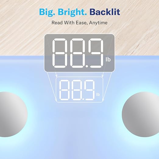 Alcedo Smart Body Fat Scale, Digital Scale with BMI, Fat Percentage, Muscle Mass, Color-Changing with Weight Variation, 400 lb, Bluetooth