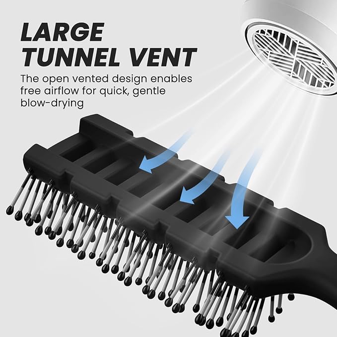 Hair Brush for Men and Women, Pain-Free Speed Dry Detangling Brush | Vented Brush Design for Fast Airflow, Anti-static Bristles Reduce Breakage, Works on Wet or Dry, Straight or Curly Hair