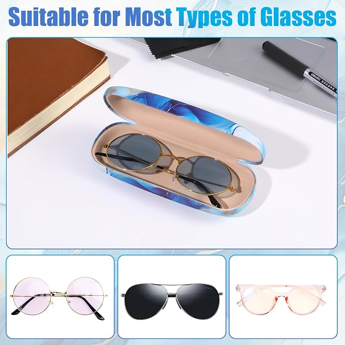 3 Piece Eyeglasses Case，Hard Shell Glasses Case Protective Case with Cleaning Cloth Reading Glasses Case