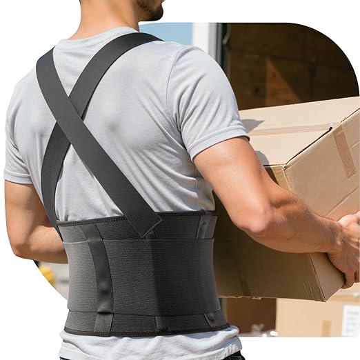 Plus Size Work Back Brace for Men & Women, Adjustable Lower Back Support Belt for Sciatica, Herniated Disc, Pain Relief, Moving Warehouse Heavy Lifting Safety & Protection (Black, XXXX-Large)