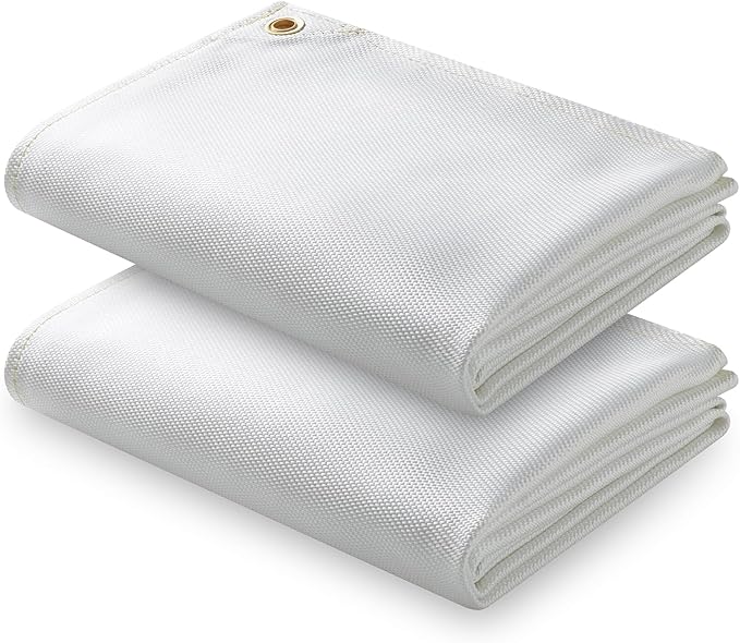 FLASLD 2Pack Heavy-Duty Fiberglass Fire Retardant Blanket, 48 x 70 inch Welding Fireproof Thermal Resistant Insulation