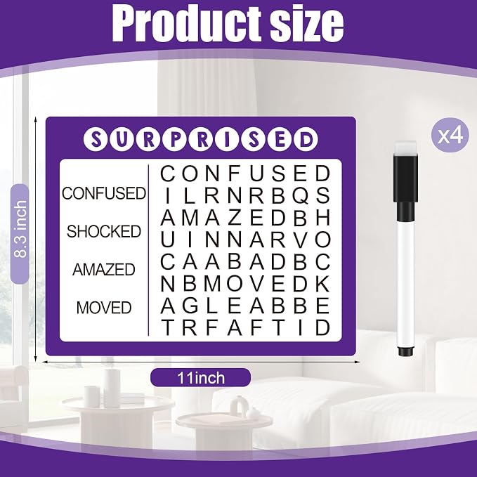 Yeaqee 12 Pcs Word Search Books for Dementia Game Reusable Alzheimers Word Search Cards Dementia Activities Large Print Products for Grandpa Elderly Seniors Patients Crossword(Bright Color)