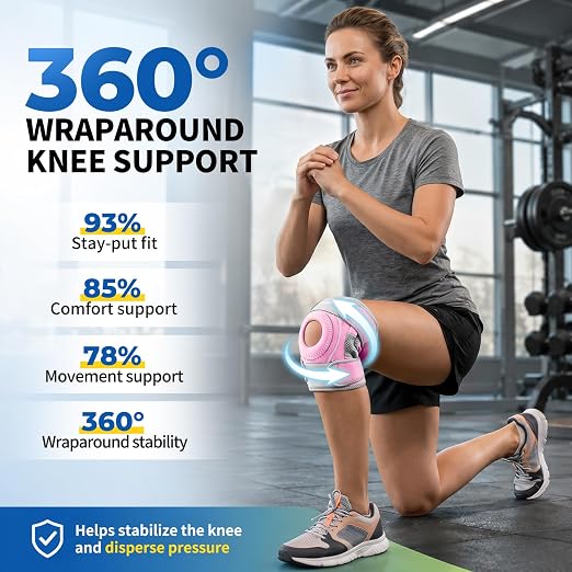 CAMBIVO ELITE Knee Brace with Side Stabilizers & Open Patella Gel Pad — Adjustable Support for Meniscus, Arthritis, ACL, MCL Recovery, Knee Support for Men and Women - Please Check Size Chart