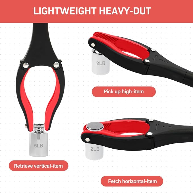 Grabber Reacher Tool - 2 Pack 32” Reacher Grabber Tool with Strong Magnetic and Swivel Head - Heavy Duty Pick Up Stick Grabbers for Seniors, Trash, Surgery Recovery Must Haves Gifts(Red)