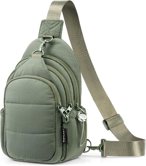 TOPEAST Sling Bag for Women, Anti-Theft Crossbody Bag with RFID Blocking & Small Water Bottle Holder for Travel