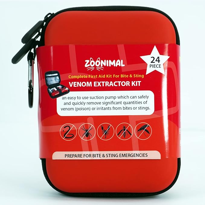 Snake Bite Kit for Humans, Bee Sting Kit, Rattlesnake Antivenom Extractor Sucker, Bug Bite and Wasp Sting, Poison Remover, Insect Bite Relief First Aid Kit for Hiking, Backpacking, Camping