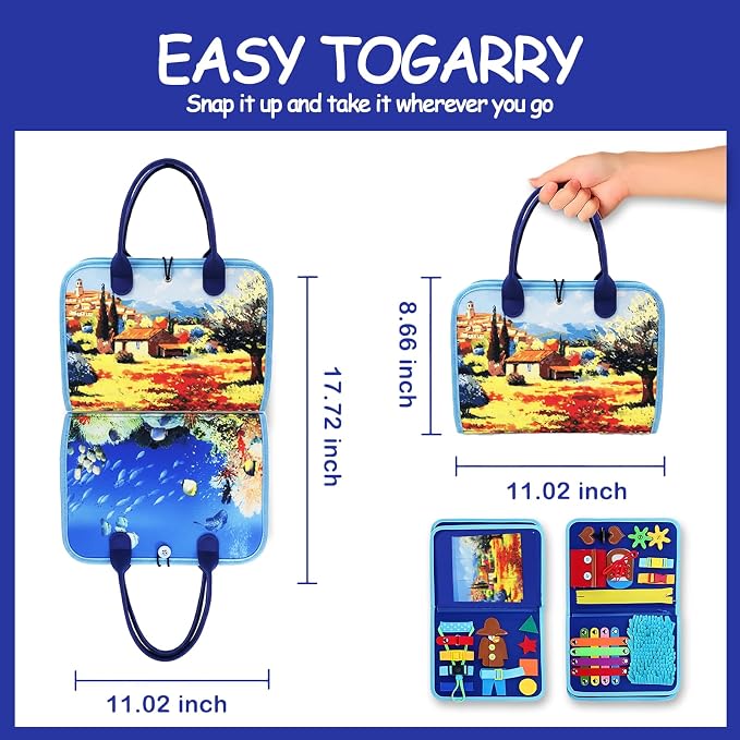 Fidget Blanket for Adults with Dementia, Busy Blanket for Dementia Patients, Dementia Sensory Toy with Alzheimers Dementia for Seniors, Fine Motor Activities, Therapist Toys