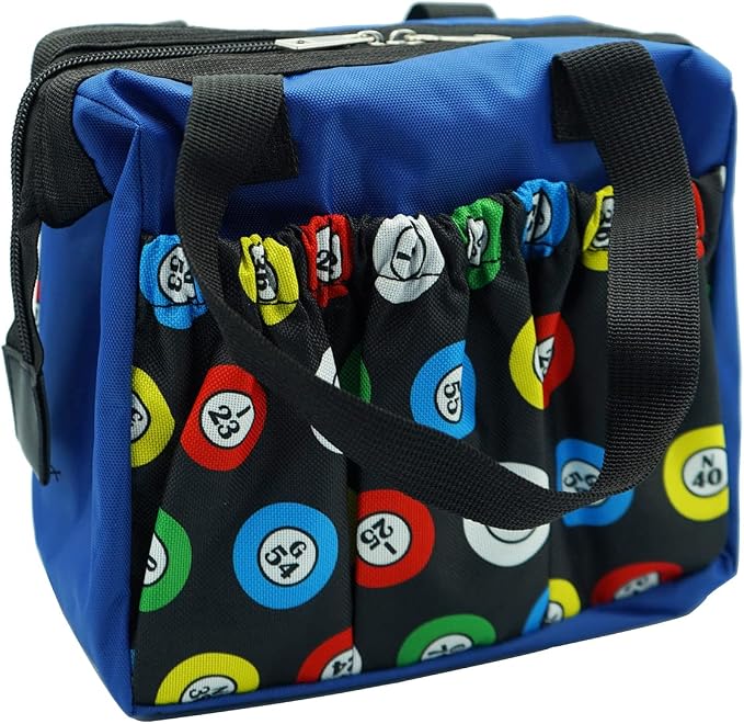 Yuanhe Bingo Dauber Bags with 6 Pockets Blue Bingo Tote Bag